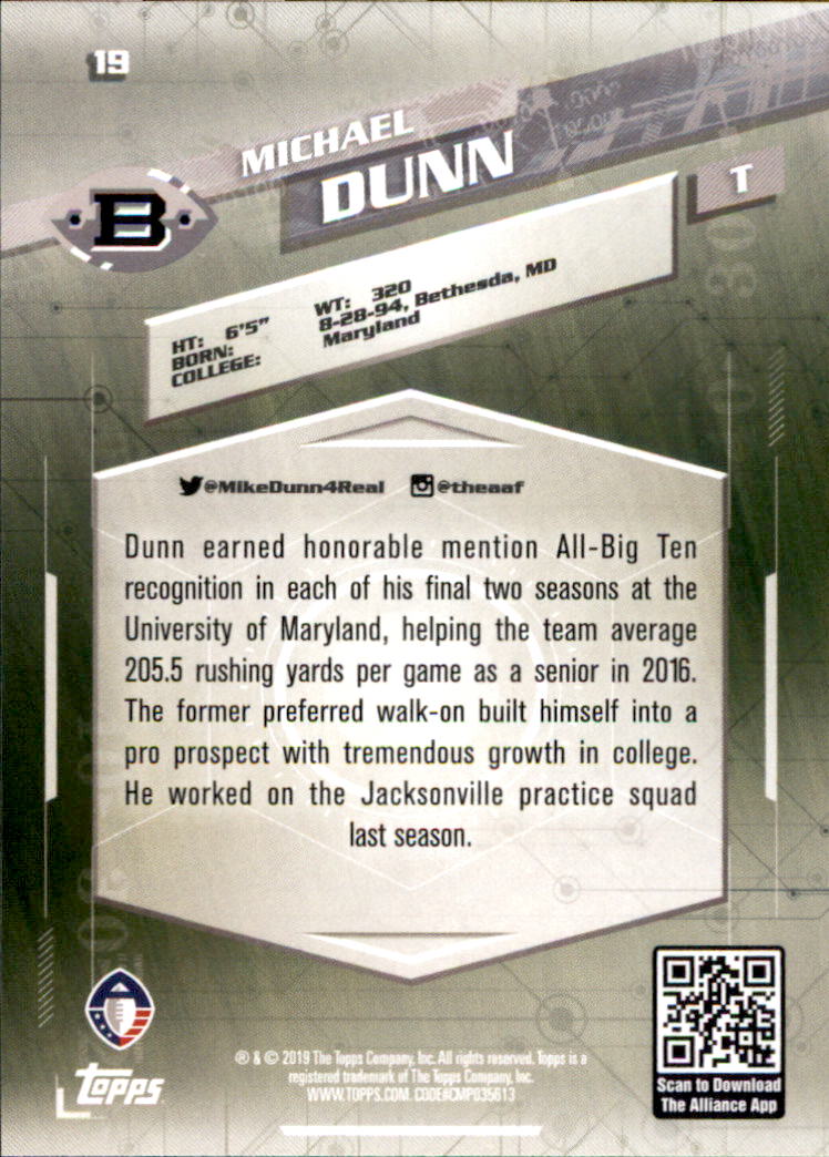 A9018- 2019 Topps AAF Football Cards 1-175 +Inserts -You Pick- 15+ FREE US SHIP - Picture 39 of 313