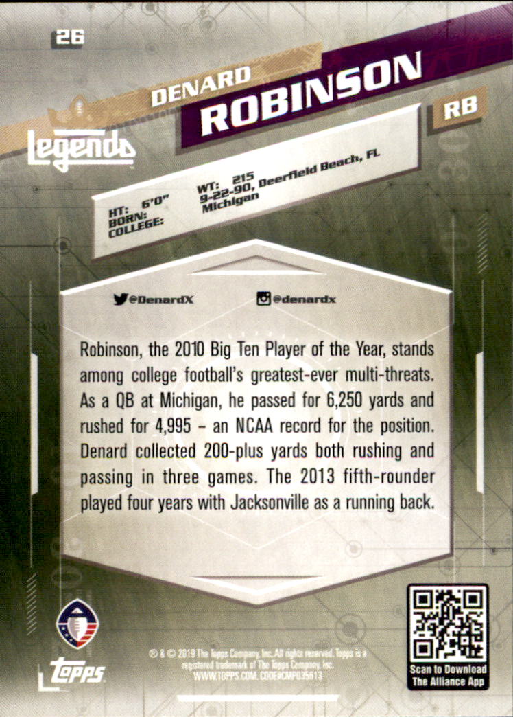 A9018- 2019 Topps AAF Football Cards 1-175 +Inserts -You Pick- 15+ FREE US SHIP - Picture 47 of 313