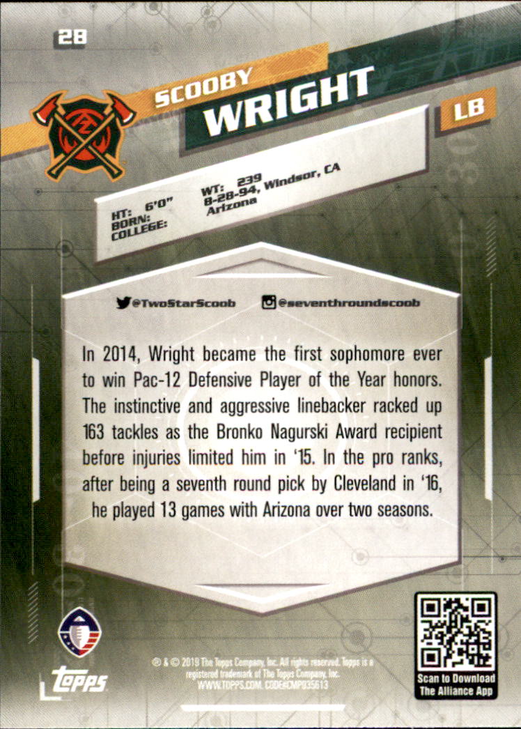 A9018- 2019 Topps AAF Football Cards 1-175 +Inserts -You Pick- 15+ FREE US SHIP - Picture 51 of 313