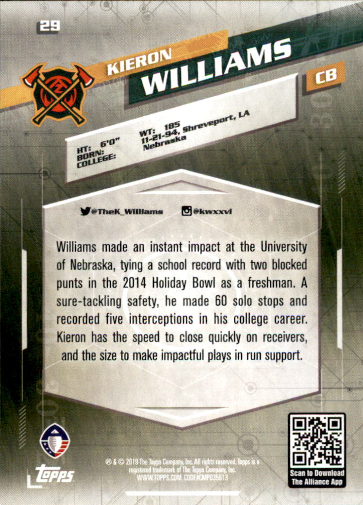 A9018- 2019 Topps AAF Football Cards 1-175 +Inserts -You Pick- 15+ FREE US SHIP - Picture 53 of 313