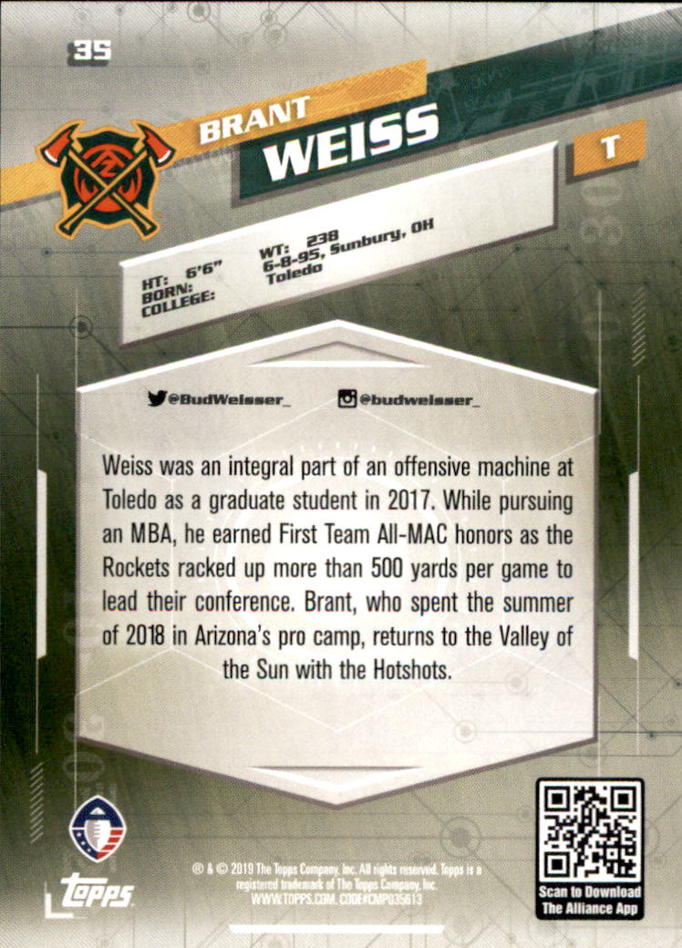 A9018- 2019 Topps AAF Football Cards 1-175 +Inserts -You Pick- 15+ FREE US SHIP - Picture 63 of 313