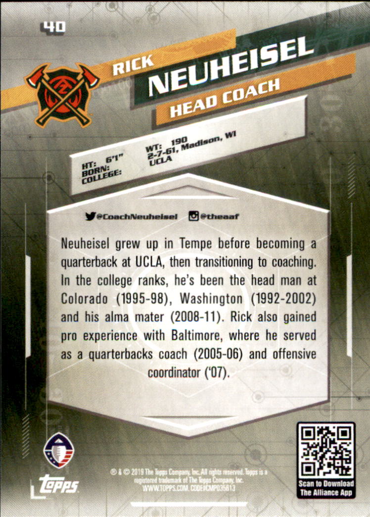 A9018- 2019 Topps AAF Football Cards 1-175 +Inserts -You Pick- 15+ FREE US SHIP - Picture 69 of 313