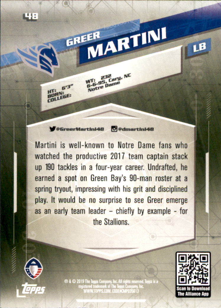 A9018- 2019 Topps AAF Football Cards 1-175 +Inserts -You Pick- 15+ FREE US SHIP - Picture 83 of 313