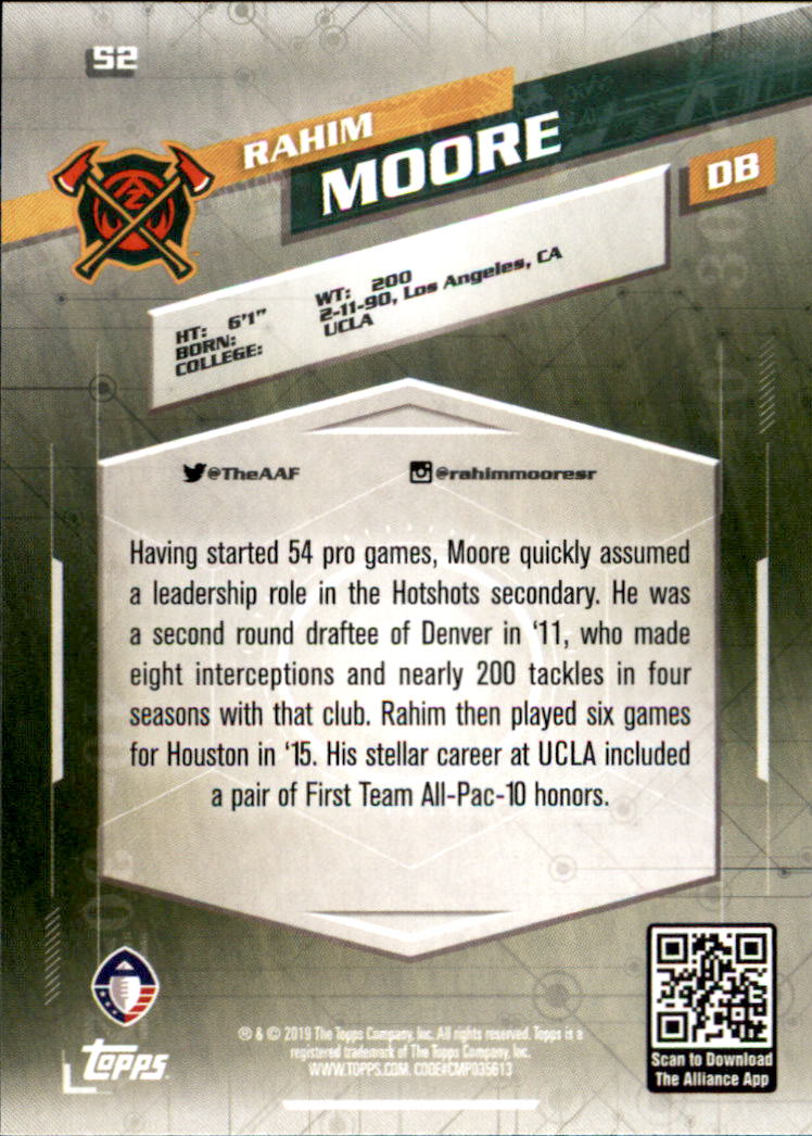 A9018- 2019 Topps AAF Football Cards 1-175 +Inserts -You Pick- 15+ FREE US SHIP - Picture 91 of 313