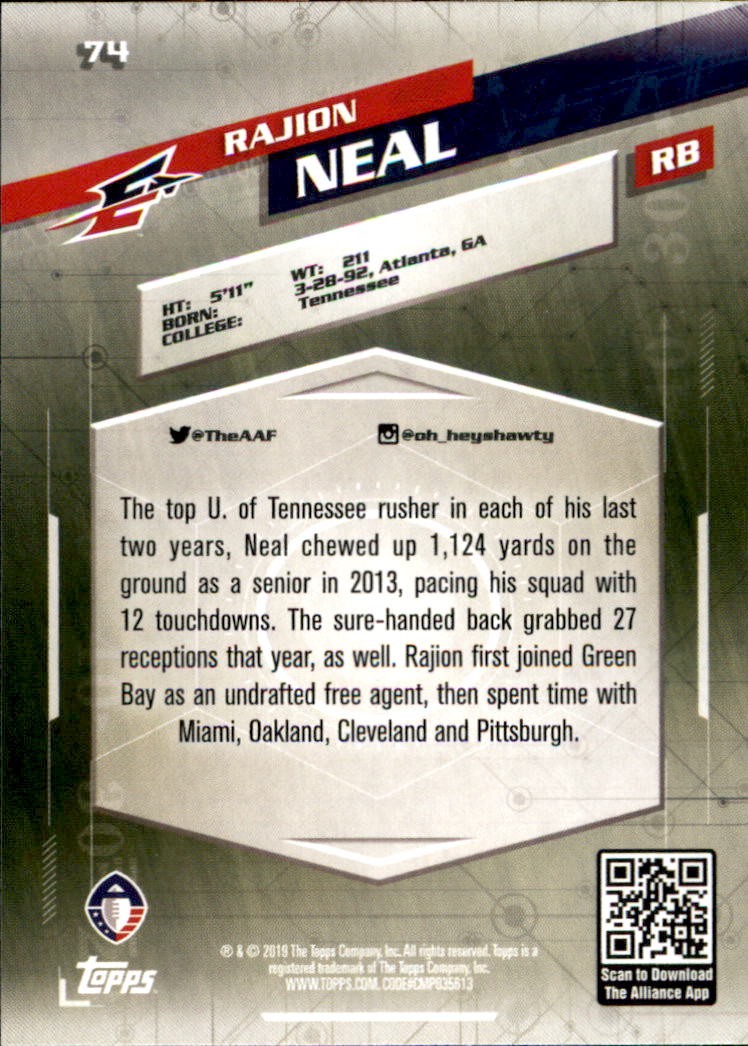 A9018- 2019 Topps AAF Football Cards 1-175 +Inserts -You Pick- 15+ FREE US SHIP - Picture 133 of 313
