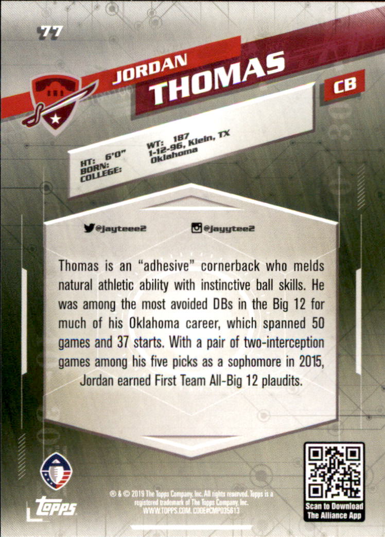 A9018- 2019 Topps AAF Football Cards 1-175 +Inserts -You Pick- 15+ FREE US SHIP - Picture 139 of 313