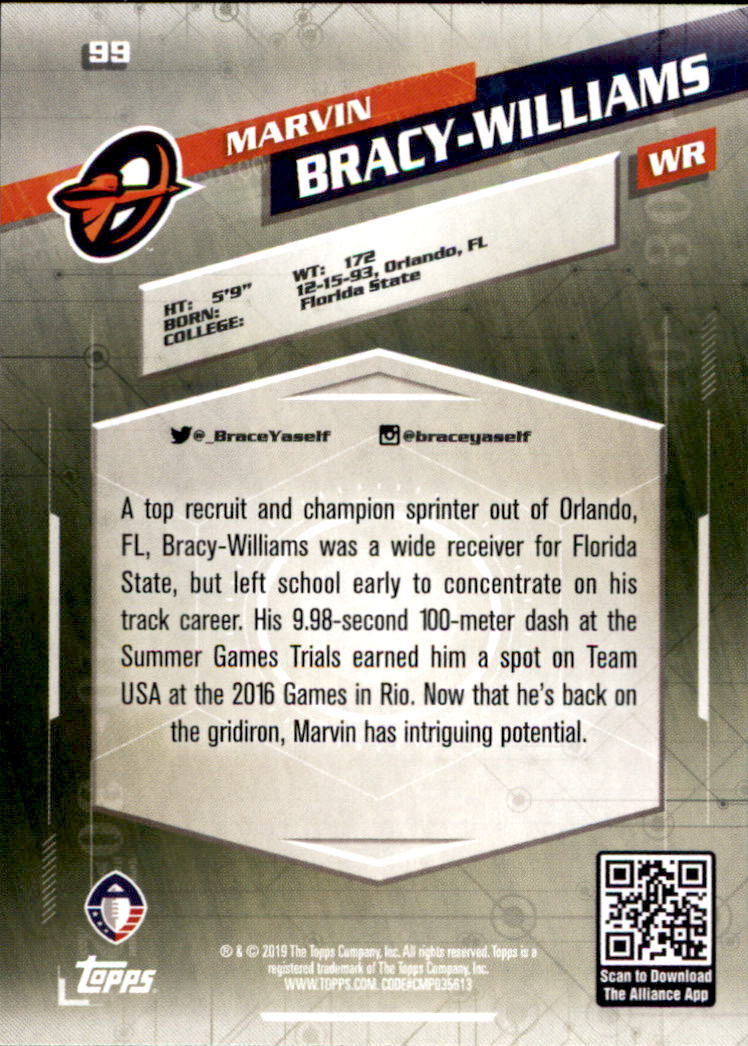 A9018- 2019 Topps AAF Football Cards 1-175 +Inserts -You Pick- 15+ FREE US SHIP - Picture 173 of 313