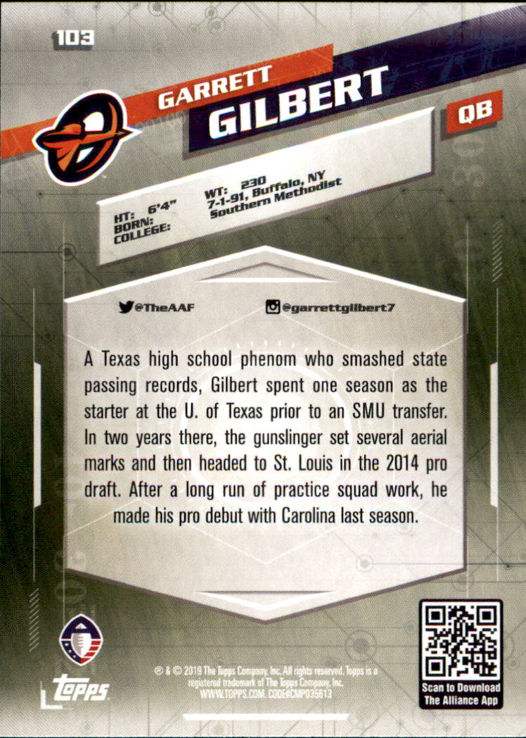 A9018- 2019 Topps AAF Football Cards 1-175 +Inserts -You Pick- 15+ FREE US SHIP - Picture 181 of 313