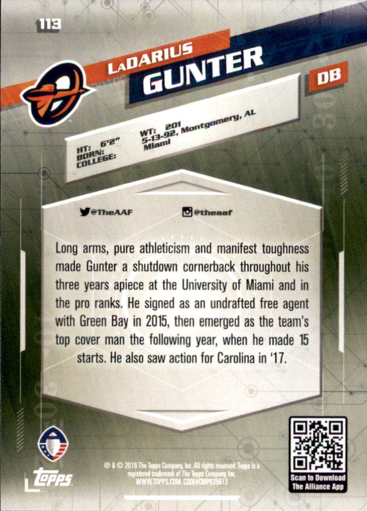 A9018- 2019 Topps AAF Football Cards 1-175 +Inserts -You Pick- 15+ FREE US SHIP - Picture 197 of 313