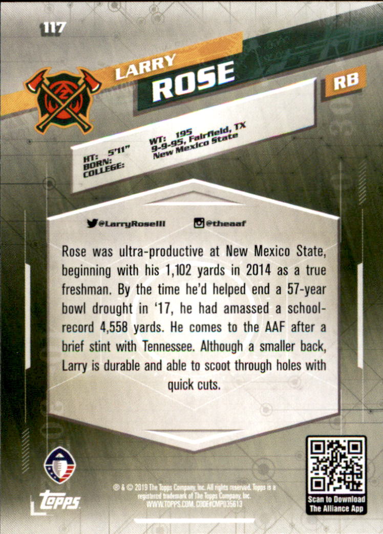 A9018- 2019 Topps AAF Football Cards 1-175 +Inserts -You Pick- 15+ FREE US SHIP - Picture 203 of 313