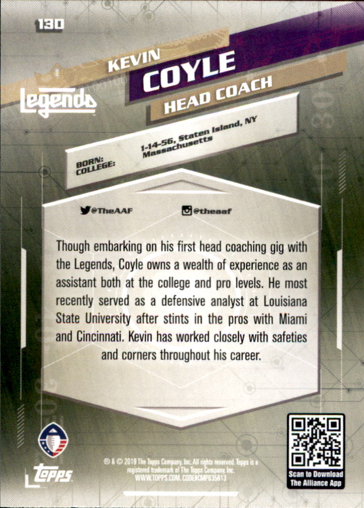 A9018- 2019 Topps AAF Football Cards 1-175 +Inserts -You Pick- 15+ FREE US SHIP - Picture 229 of 313