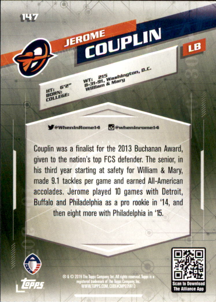 A9018- 2019 Topps AAF Football Cards 1-175 +Inserts -You Pick- 15+ FREE US SHIP - Picture 257 of 313