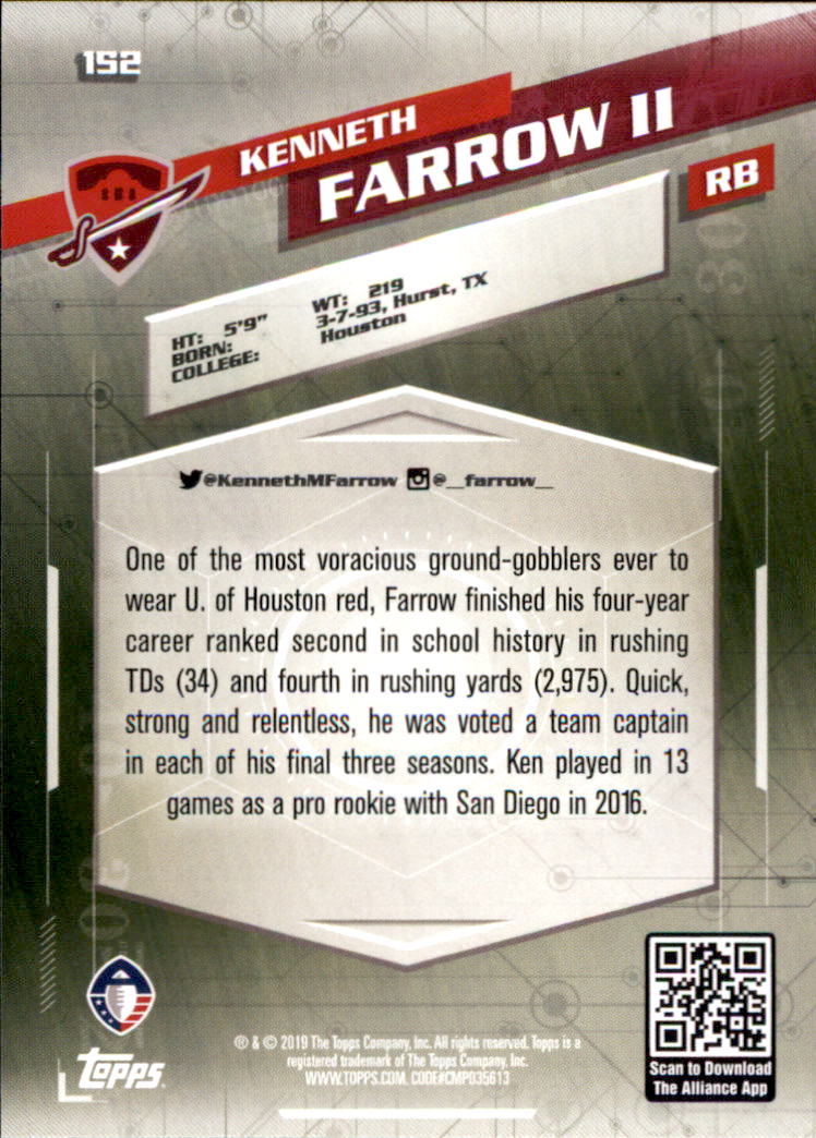 A9018- 2019 Topps AAF Football Cards 1-175 +Inserts -You Pick- 15+ FREE US SHIP - Picture 267 of 313