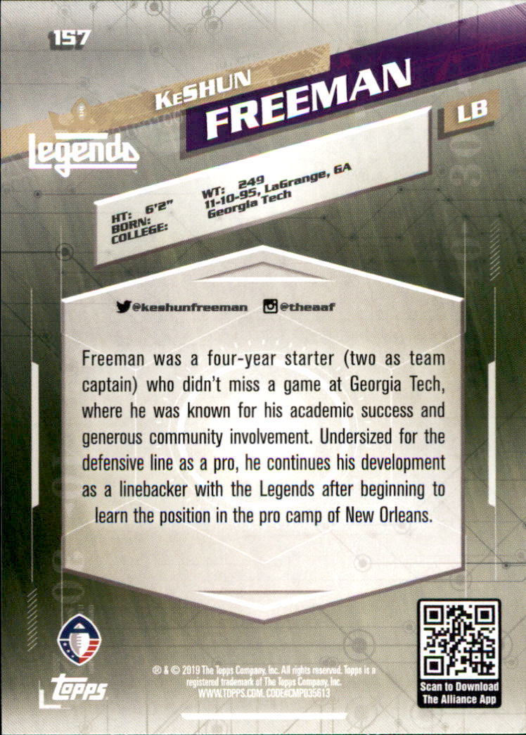 A9018- 2019 Topps AAF Football Cards 1-175 +Inserts -You Pick- 15+ FREE US SHIP - Picture 277 of 313