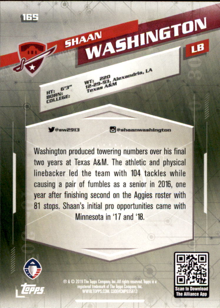 A9018- 2019 Topps AAF Football Cards 1-175 +Inserts -You Pick- 15+ FREE US SHIP - Picture 293 of 313