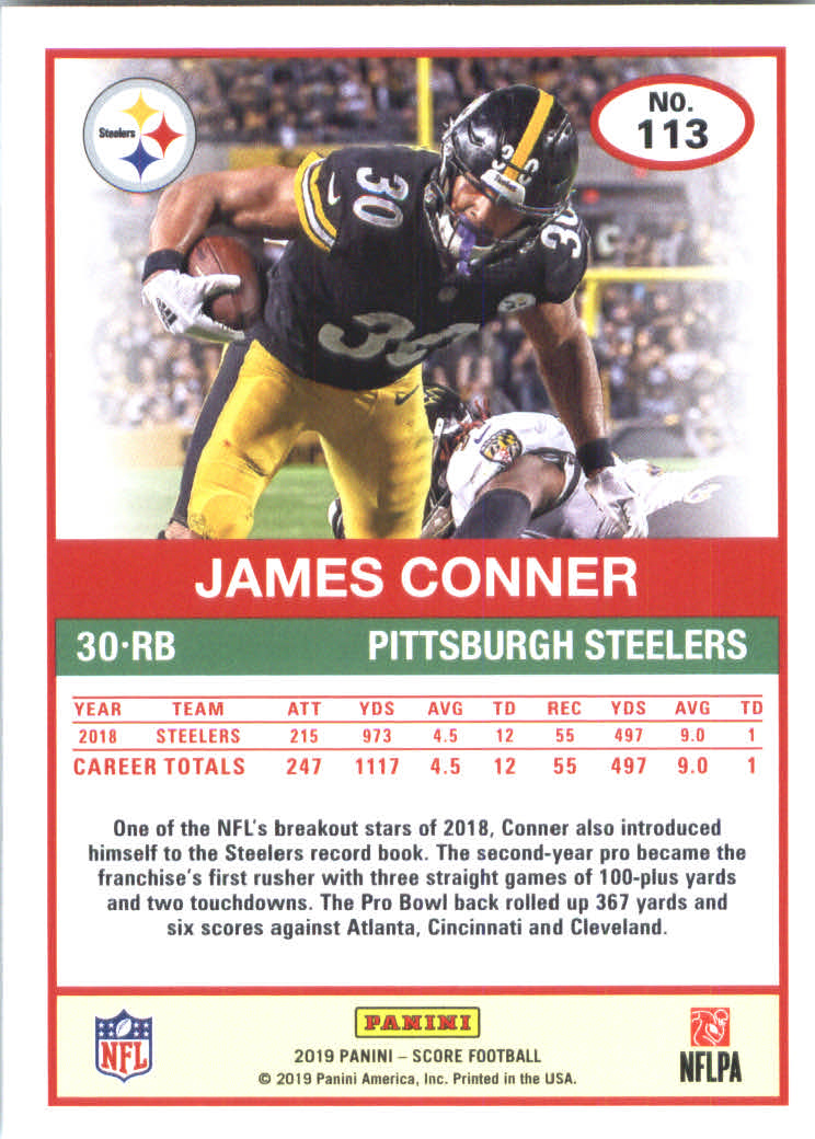 2019 Score #113 James Conner back image