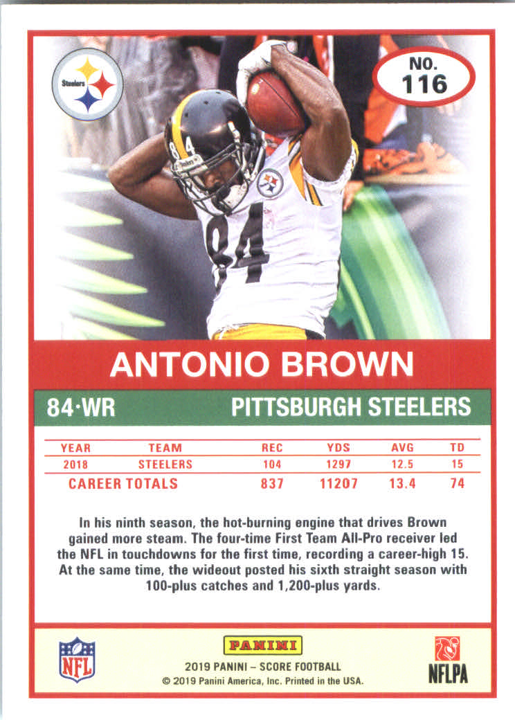 2019 Score #116 Antonio Brown back image