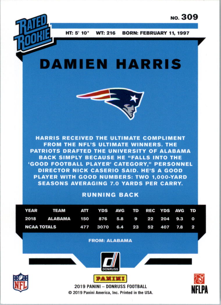 A4450- 2019 Donruss Football #s 211-350 +Rookies -You Pick- 15+ FREE US SHIP - Picture 173 of 219