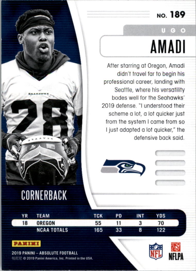 A7439- 2019 Absolute Football Cards 1-200 +Inserts -You Pick- 15+ FREE US SHIP - Picture 175 of 203
