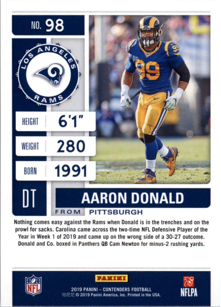 Aaron Donald 2015 Topps Defensive Rookie of the Year Mint 2nd Year Card #305