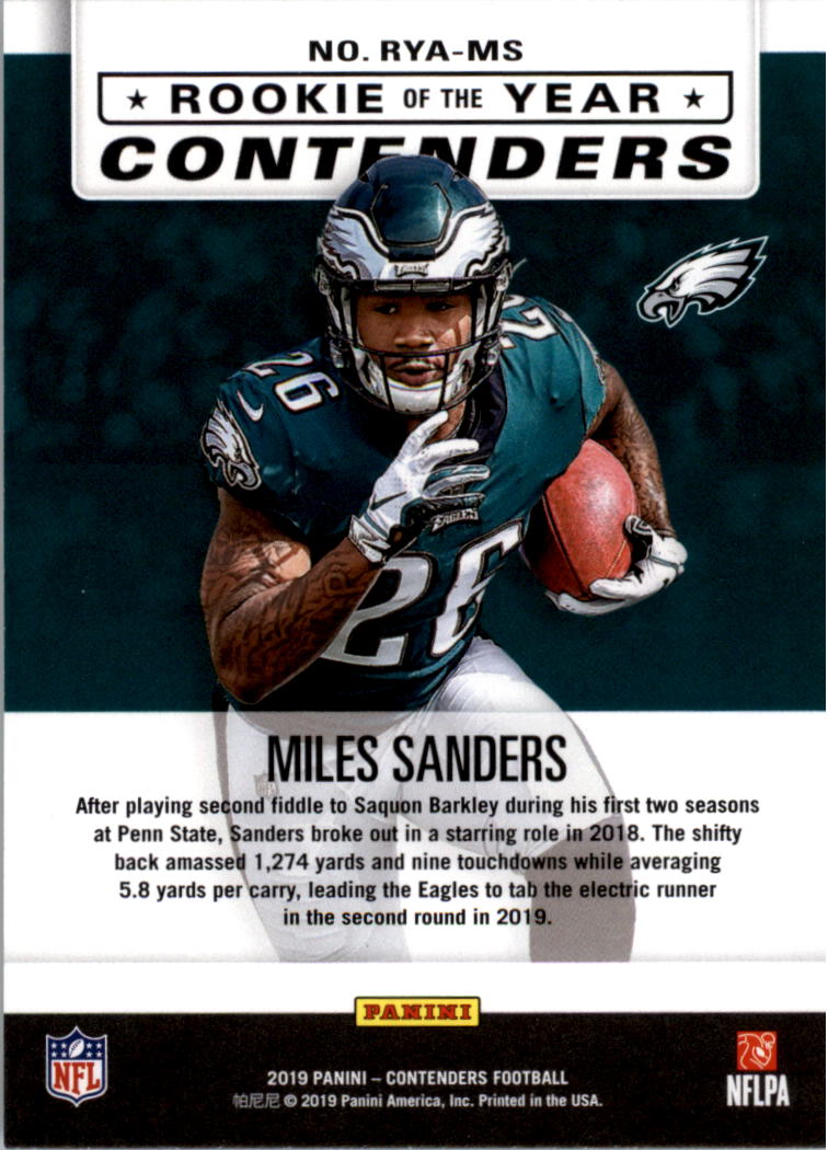 MILES SANDERS 2019 Panini ABSOLUTE RC Rookie Card #130 Philadelphia Eagles