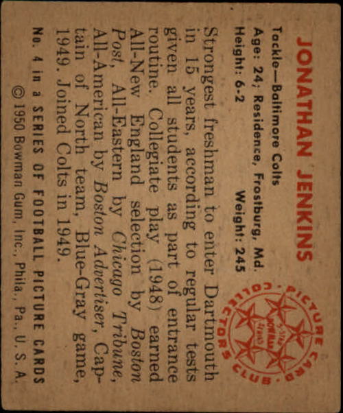 Sports Card Back