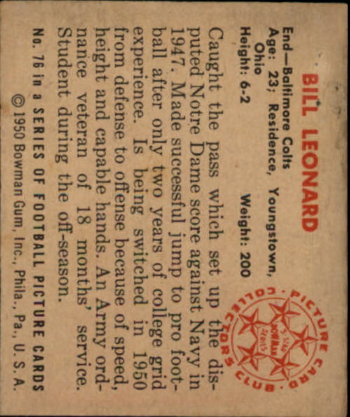 Sports Card Back