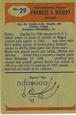 1955 Bowman #29 Bucko Kilroy back image