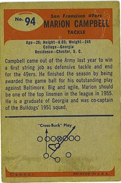 1955 Bowman #94 Marion Campbell back image