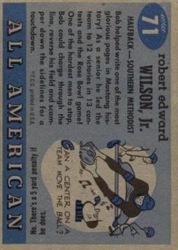 1955 Topps All American #71 Bobby Wilson back image
