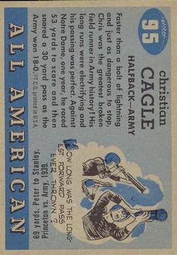 1955 Topps All American #95 Chris Cagle SP RC back image