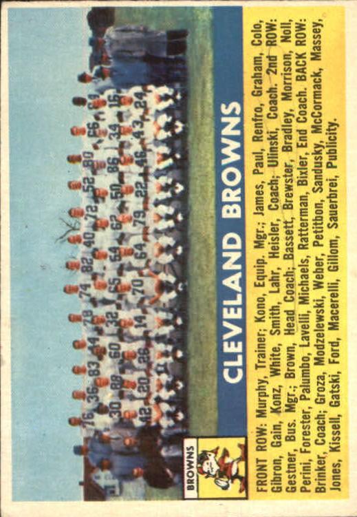 1956 Topps #45 Cleveland Browns
