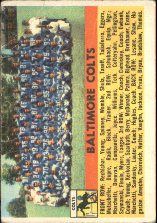 1956 Topps #48 Baltimore Colts