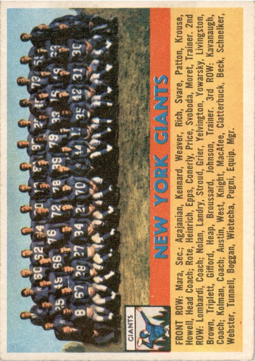 1956 Topps #113 New York Giants