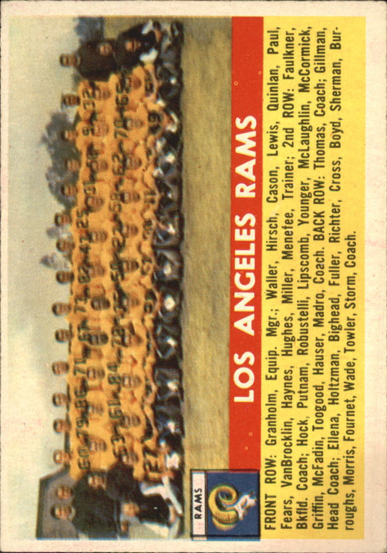 1956 Topps #114 Los Angeles Rams