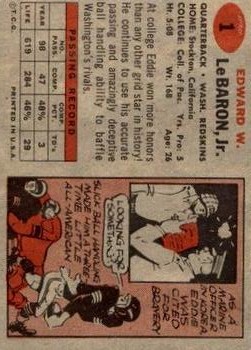 1957 Topps #1 Eddie LeBaron back image