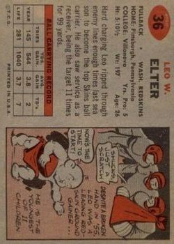 1957 Topps #36 Leo Elter RC back image