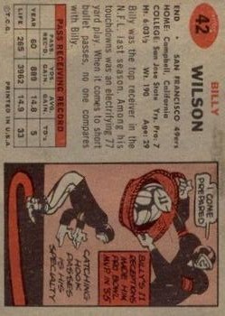 1957 Topps #42 Billy Wilson back image