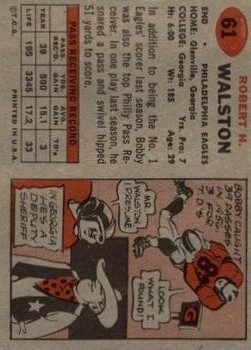 1957 Topps #61 Bobby Walston back image