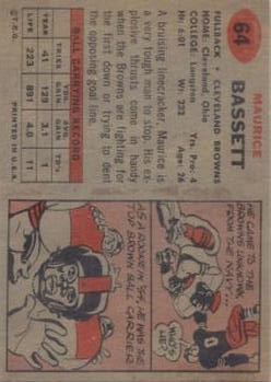 1957 Topps #64 Maurice Bassett back image
