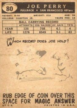 1959 Topps #80 Joe Perry back image