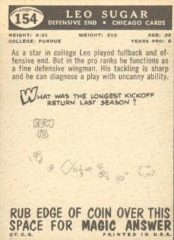 1959 Topps #154 Leo Sugar RC back image