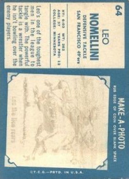1961 Topps #64 Leo Nomellini back image