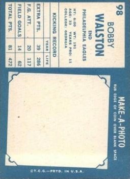 1961 Topps #98 Bobby Walston back image