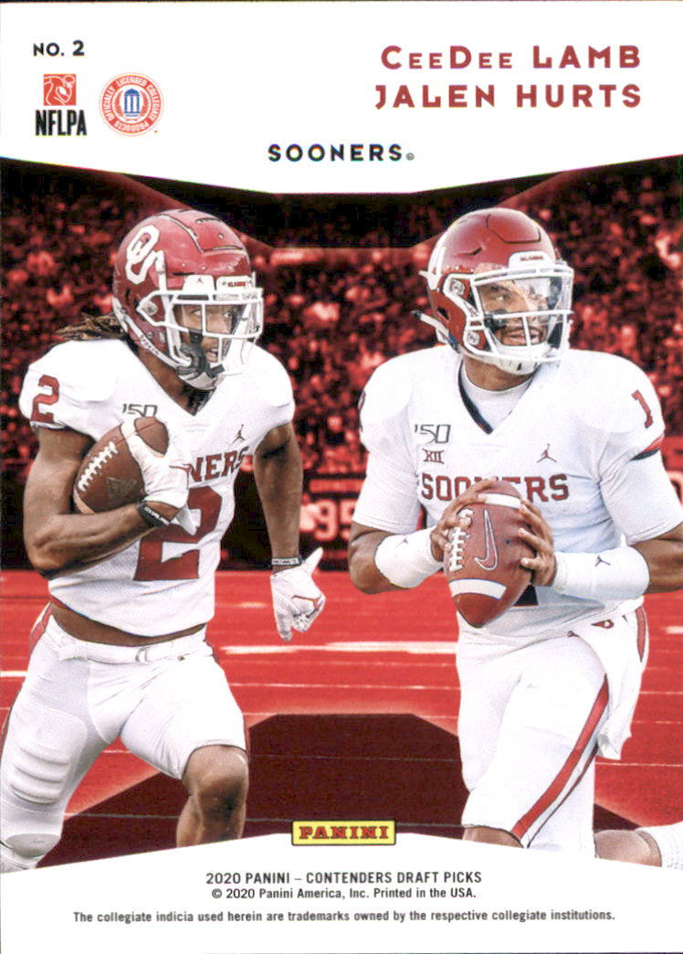 2020 Panini Contenders Draft Picks Collegiate Connections #5 Joe Burrow/Justin  Jefferson - NM-MT