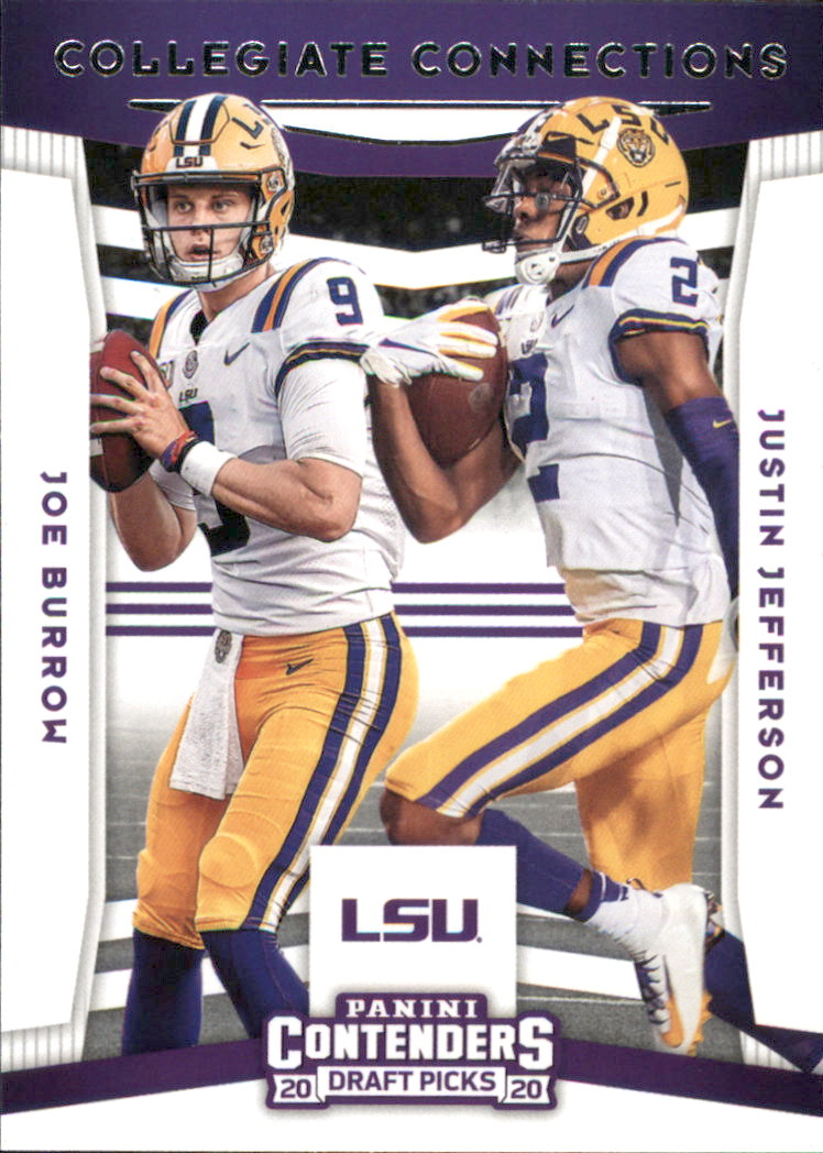 2020 Panini Contenders Draft Picks Collegiate Connections #5 Joe Burrow/Justin  Jefferson - NM-MT