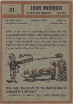 1962 Topps #31 John Morrow back image