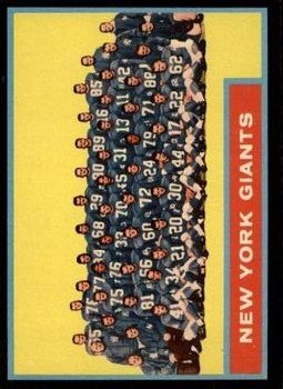 1962 Topps #114 New York Giants Team