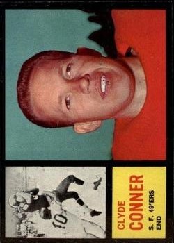1962 Topps #156 Clyde Conner UER/(Misspelled Connor/on card back)