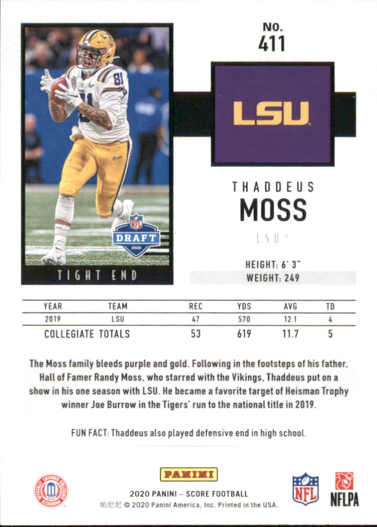 A8213- 2020 Score Football Cards 266-440 +Rookies -You Pick- 15+ FREE US SHIP - Picture 241 of 283